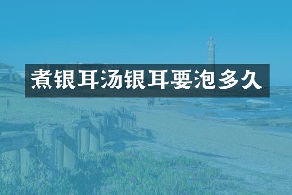 煮银耳汤银耳要泡多久