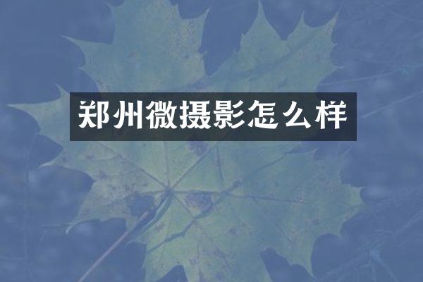 郑州微摄影怎么样