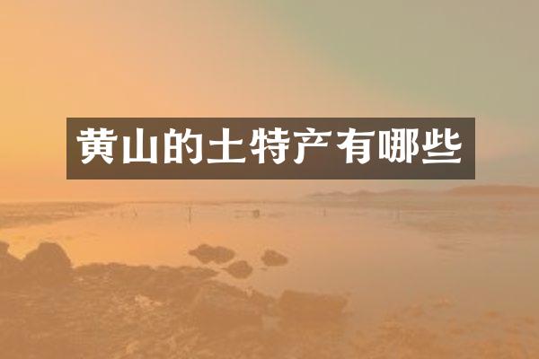 黄山的土特产有哪些