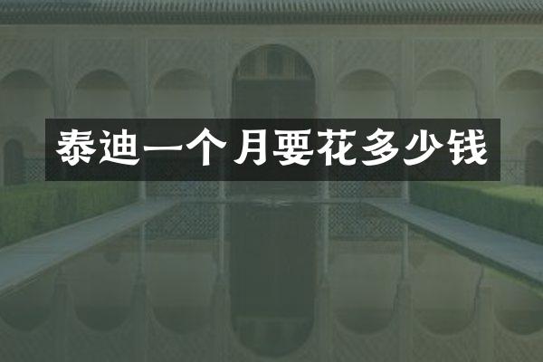 泰迪一个月要花多少钱