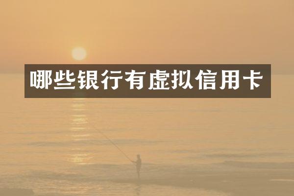 哪些银行有虚拟信用卡
