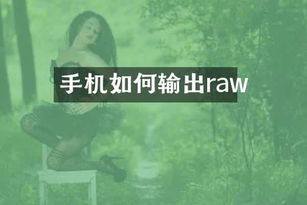 手机如何输出raw