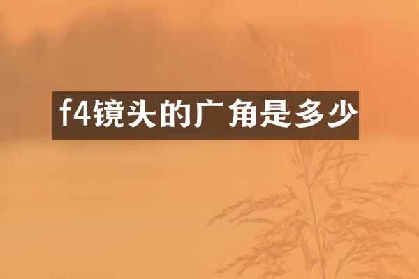 f4镜头的广角是多少