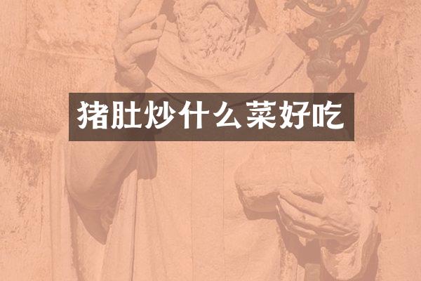 猪肚炒什么菜好吃