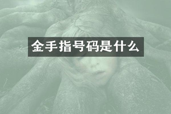 金手指号码是什么