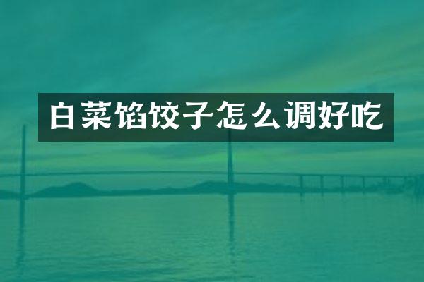 白菜馅饺子怎么调好吃