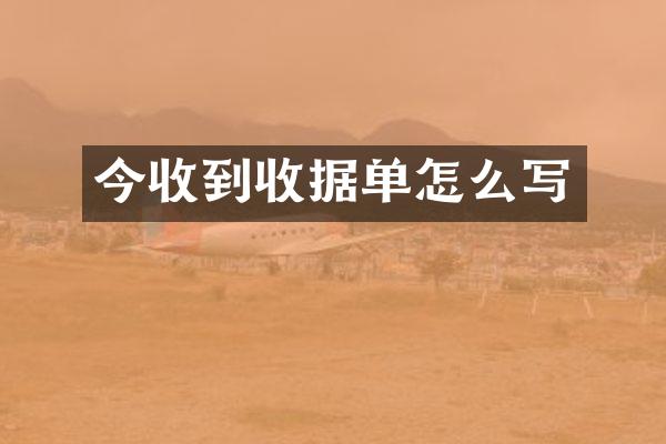 今收到收据单怎么写