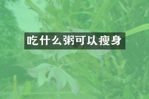 吃什么粥可以瘦身