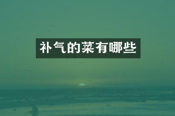 补气的菜有哪些