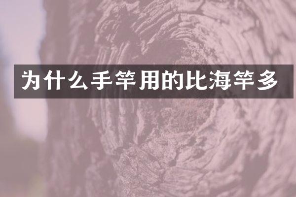 为什么手竿用的比海竿多