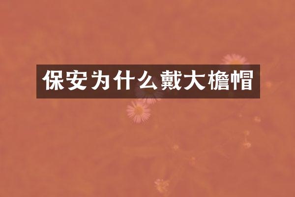 保安为什么戴大檐帽