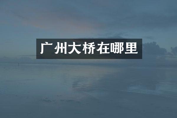 广州大桥在哪里