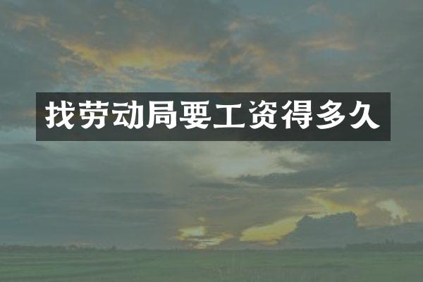 找劳动局要工资得多久