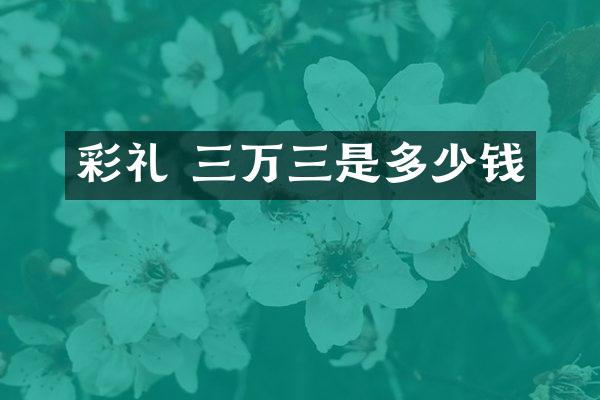 彩礼 三万三是多少钱