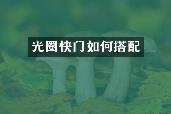 光圈快门如何搭配