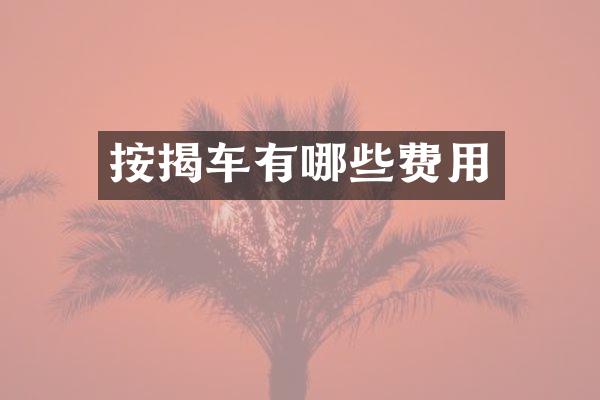 按揭车有哪些费用