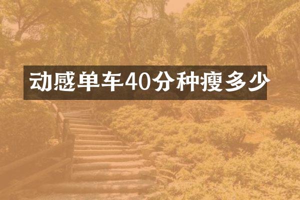 动感单车40分种瘦多少