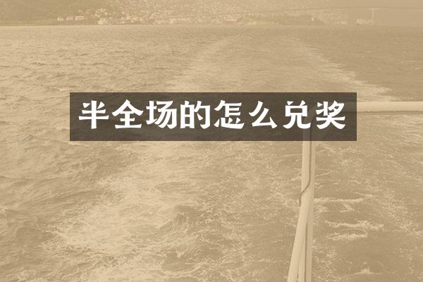 半全场的怎么兑奖