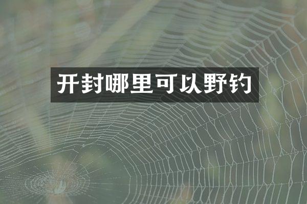 开封哪里可以野钓