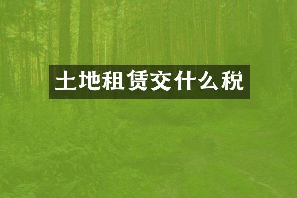 土地租赁交什么税