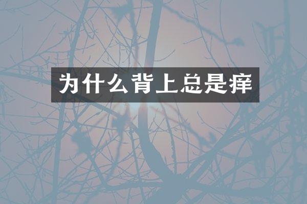 为什么背上总是痒