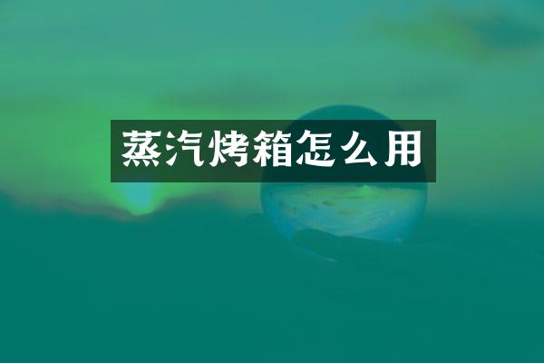 蒸汽烤箱怎么用