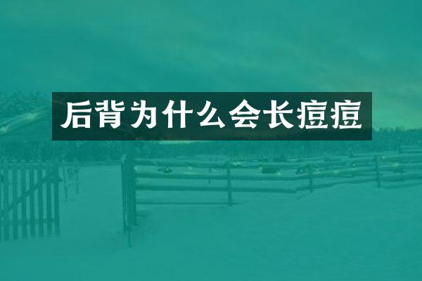 后背为什么会长痘痘