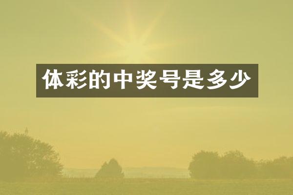体彩的中奖号是多少