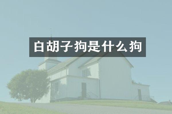 白胡子狗是什么狗