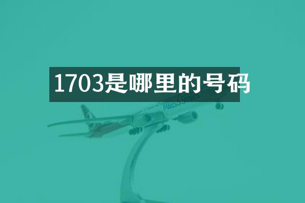 1703是哪里的号码