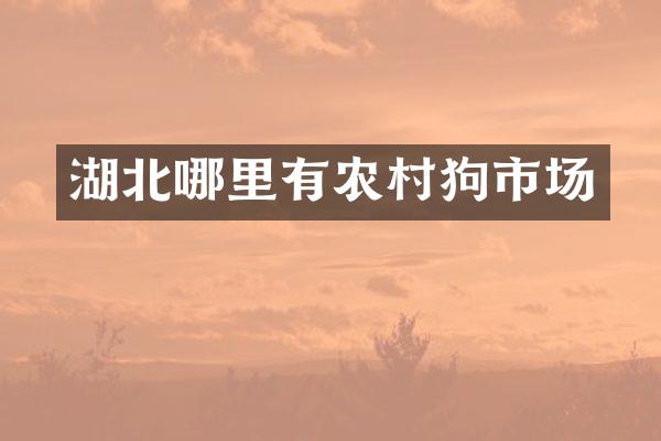 湖北哪里有农村狗市场