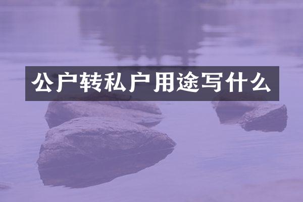 公户转私户用途写什么