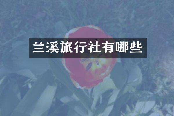兰溪旅行社有哪些