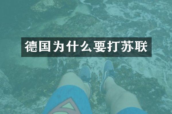 德国为什么要打苏联