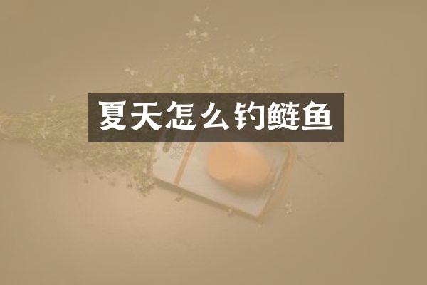 夏天怎么钓鲢鱼