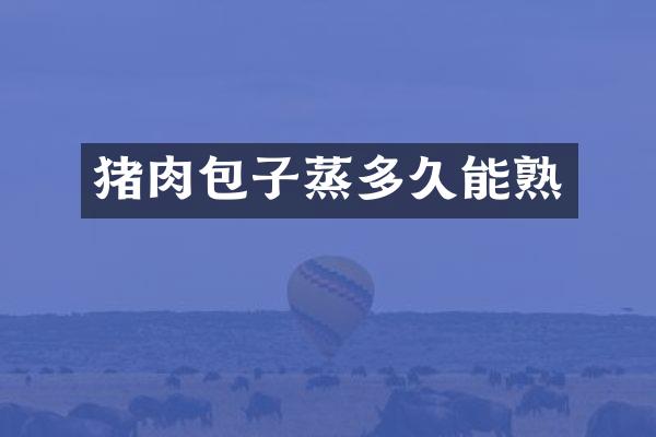 猪肉包子蒸多久能熟