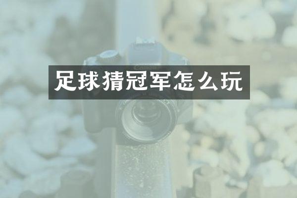 足球猜冠军怎么玩