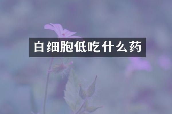白细胞低吃什么药