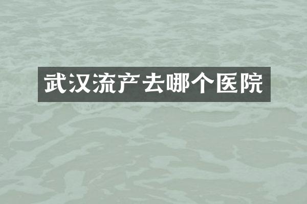 武汉流产去哪个医院