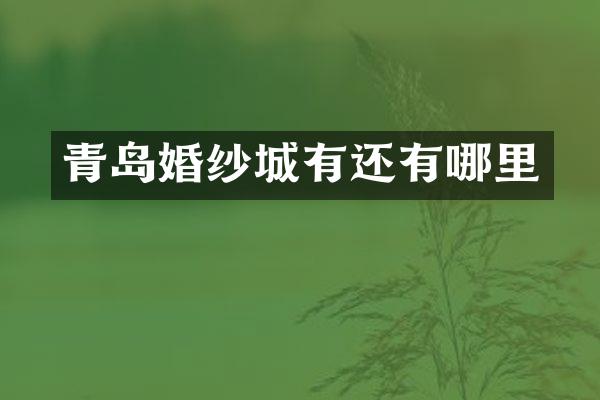青岛婚纱城有还有哪里