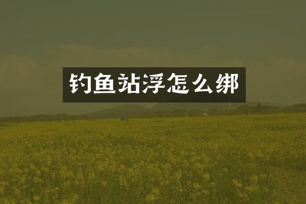 钓鱼站浮怎么绑