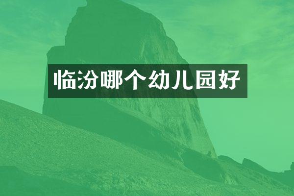 临汾哪个幼儿园好