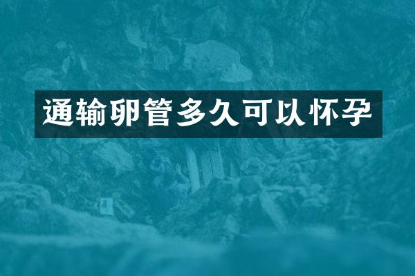 通输卵管多久可以怀孕