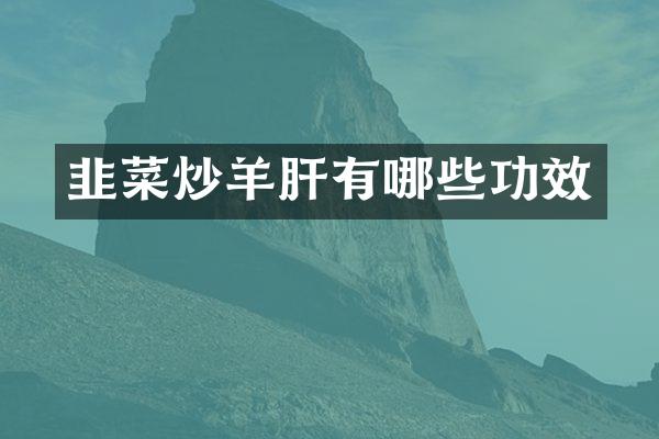 韭菜炒羊肝有哪些功效