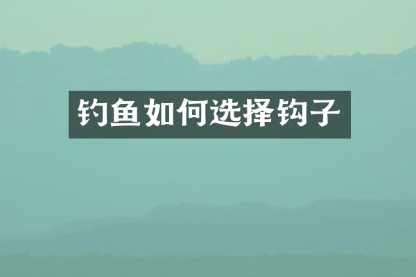 钓鱼如何选择钩子