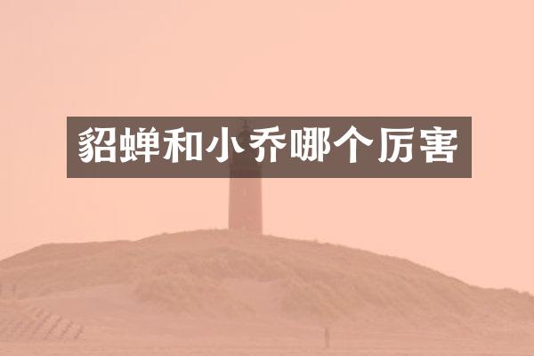 貂蝉和小乔哪个厉害