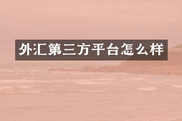 外汇第三方平台怎么样