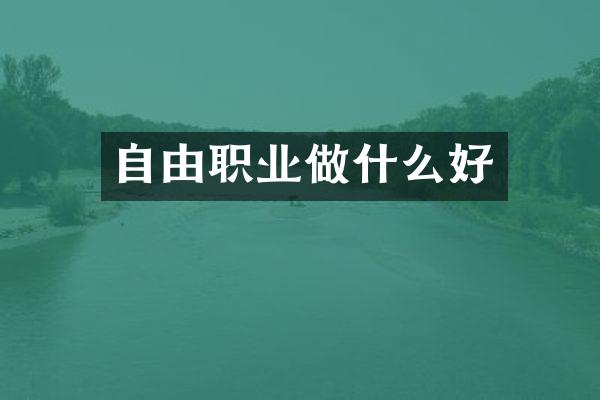 自由职业做什么好