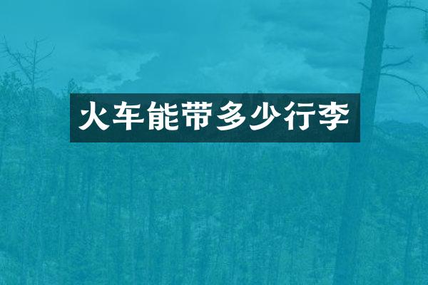 火车能带多少行李
