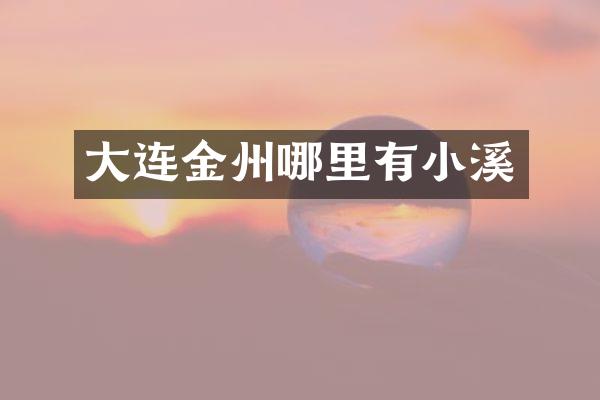 大连金州哪里有小溪